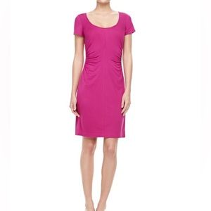 Diane von Furstenberg Bally Short Sleeve Ruched Dress size L